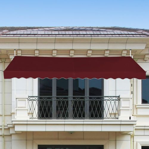 Store Banne Manuel Rétractable De 3,95 X 1,25m Avec Manivelle Hauteur Réglable 200-300cm (rouge)