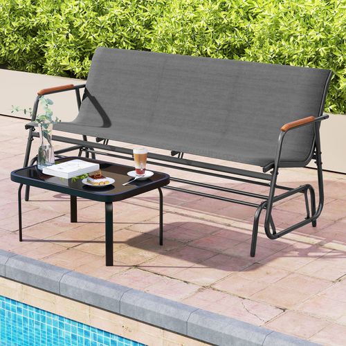 Banc Exterieur Jardin à Bascule, Banc De Jardin, Charge 450 Kg, Pour 3 Personnes (169 × 74 × 84 Cm)
