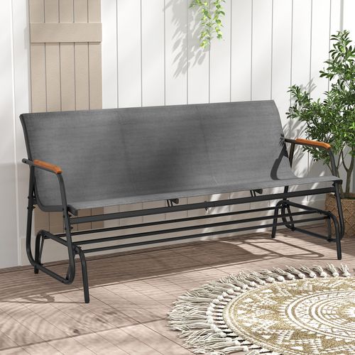 Banc Exterieur Jardin à Bascule, Banc De Jardin, Charge 450 Kg, Pour 3 Personnes (169 × 74 × 84 Cm)