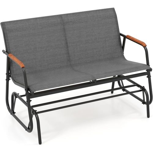 Banc Exterieur Jardin à Bascule, Banc De Jardin, Charge 300 Kg, Cadre En Métal (115 × 74 × 84 Cm)