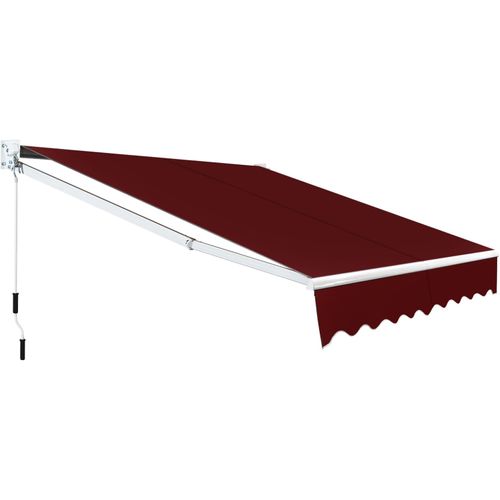 Store Banne Manuel Rétractable De 245 X 200cm Angle Ajustable 40°-100°, Auvent De Terrasse (rouge)