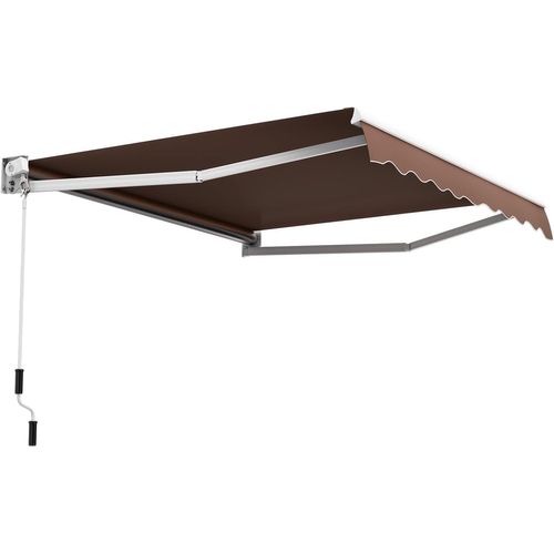 Store Banne Manuel Rétractable De 245 X 200cm Angle Ajustable 40°-100°, Auvent De Terrasse  (marron)