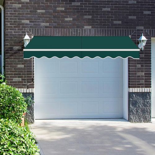 Store Banne Manuel Rétractable De 295 X 250cm Angle Ajustable 40°-100°, Auvent De Terrasse (vert)