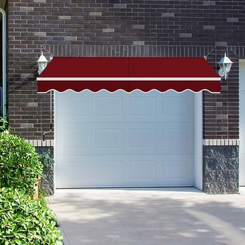 Store Banne Manuel Rétractable De 295 X 250cm Angle Ajustable 40°-100°, Auvent De Terrasse (rouge)