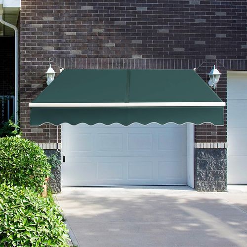 Store Banne Manuel Rétractable De 245 X 200cm Angle Ajustable 40°-100°, Auvent De Terrasse  (vert)