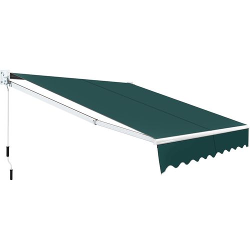 Store Banne Manuel Rétractable De 245 X 200cm Angle Ajustable 40°-100°, Auvent De Terrasse  (vert)