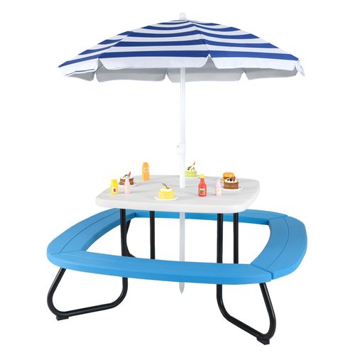 Table De Pique-nique Enfant En Hdpe Avec Parasol Amovible et Réglable