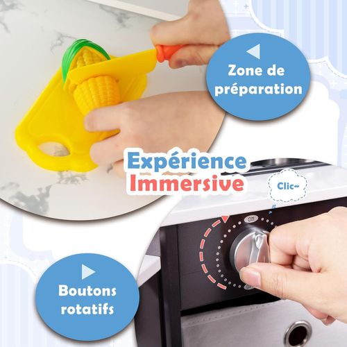 Cuisine Enfant Avec 16 Accessoires Et Son Et Lumière, Cuisine D’angle En Bois, Pour 3 Ans+ (café)