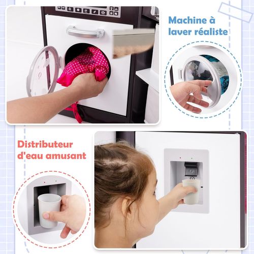 Cuisine Enfant Avec 16 Accessoires Et Son Et Lumière, Cuisine D’angle En Bois, Pour 3 Ans+ (café)