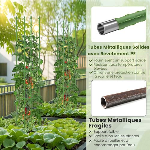 Lot De 2 Treillis Obélisque De Jardin Pour Plantes, Support Pour Plantes Grimpantes (30 X 145 Cm)