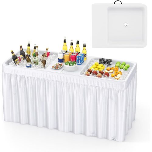 Table De Refroidissement Pliable De 151 Cm, Portable Pour Camping Fête Pique-nique Mariage