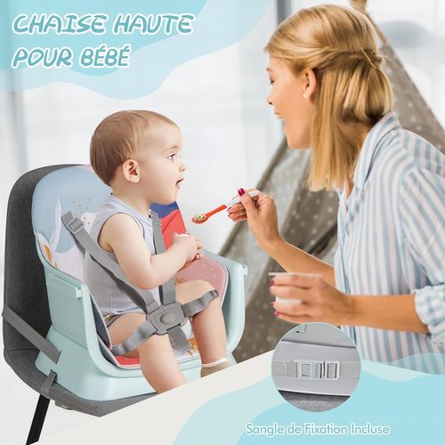6 En 1 Chaise Haute Bébé Evolutive Avec Plateau, Chaise D'alimentation,charge 25kg (multicolore)