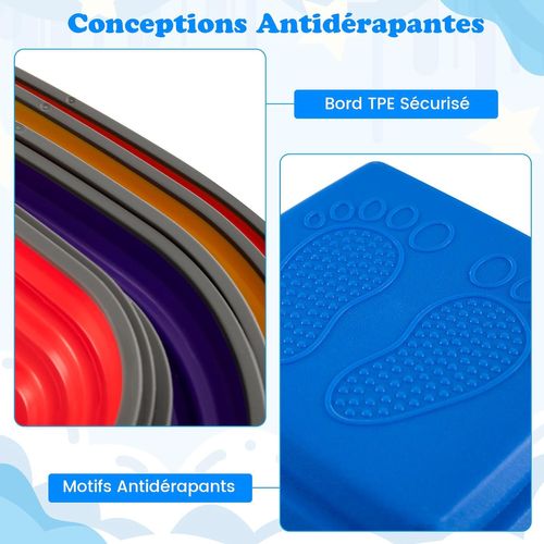 11 Pierres D'équilibre Empilables Enfant Avec Bord Tpe, Parcours Motricité Enfant, Carré