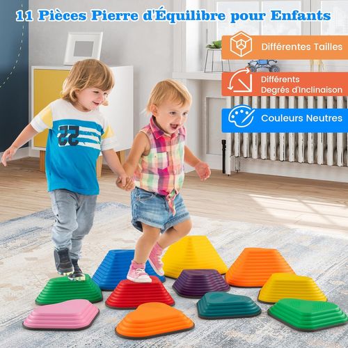 11 Pierres D'équilibre Empilables Enfant Avec Bord Tpe, Parcours Motricité Enfant, Amour