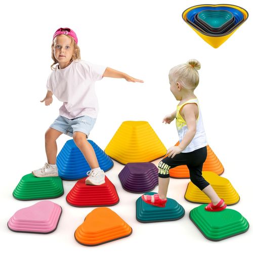 11 Pierres D'équilibre Empilables Enfant Avec Bord Tpe, Parcours Motricité Enfant, Amour