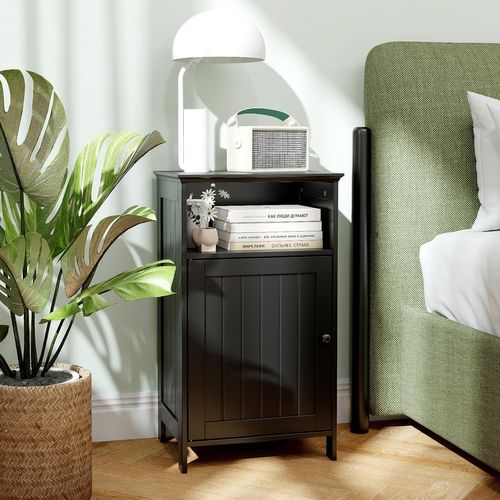 Meuble De Salle De Bain Compartiment Ouvert, Étagère Réglable, 30 X 40 X 70 Cm (noir)