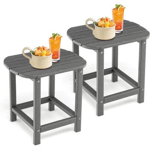 Lot De 2 Tables D'appoint D'extérieur, Table De Style Adirondack, 48 X 37 X 46 Cm