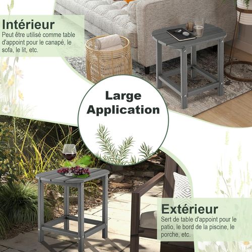 Lot De 2 Tables D'appoint D'extérieur, Table De Style Adirondack, 48 X 37 X 46 Cm