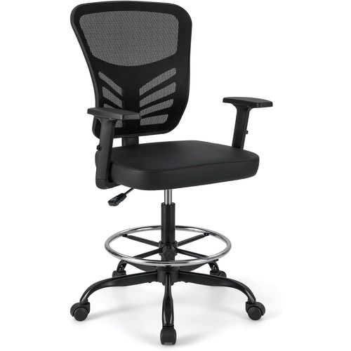 Chaise à Dessin Réglable En Hauteur,chaise De Travail Pivotante Avec Accoudoirs, Fauteuil De Bureau