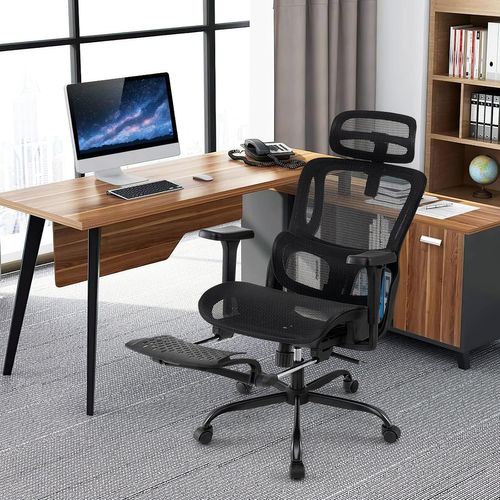Chaise De Bureau,chaise Ergonomique Avec Dossier Haut,support Lombaire Ajustable,accoudoirs 3d,noir