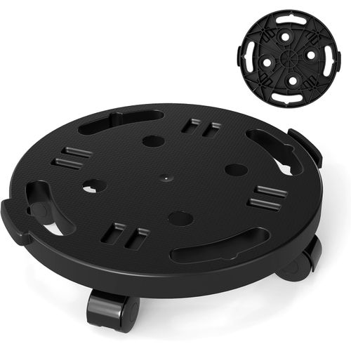 Chariot à Plantes Rond, Support Robuste Avec 4 Roues Universelles, Plateforme Mobile