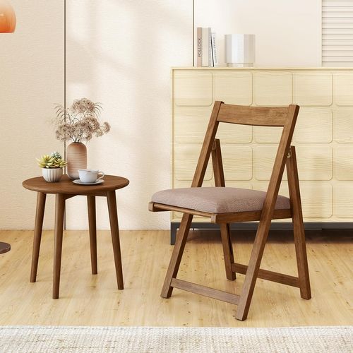 Lot De 2 Chaises De Salle à Manger Rembourrées  Avec Dossier Courbé (noyer+café)