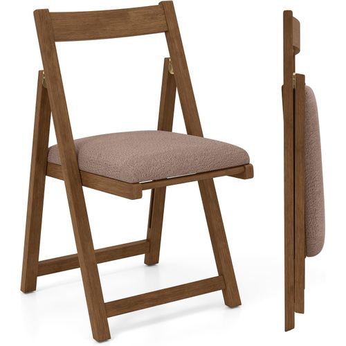 Lot De 2 Chaises De Salle à Manger Rembourrées  Avec Dossier Courbé (noyer+café)