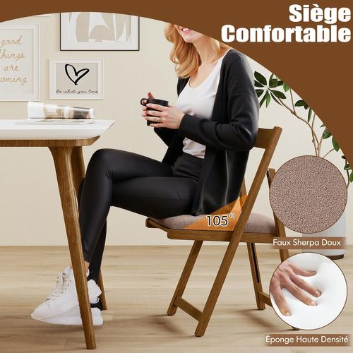 Lot De 2 Chaises De Salle à Manger Rembourrées  Avec Dossier Courbé (noyer+café)