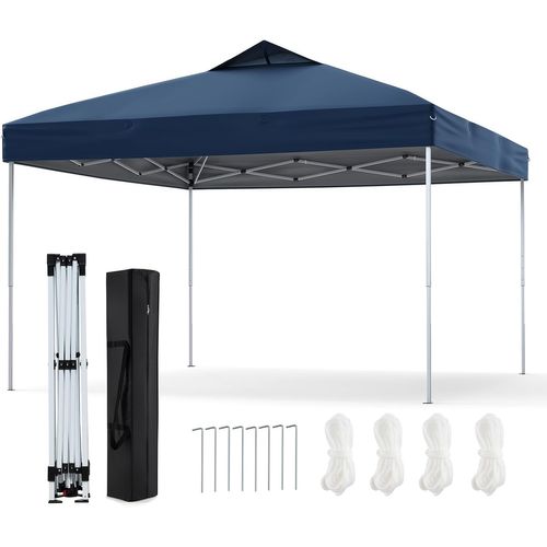 Tonnelle De Jardin Pop-up 295 X 295 Cm, Tente Réception Pliant Avec Verrouillage Central (bleu)