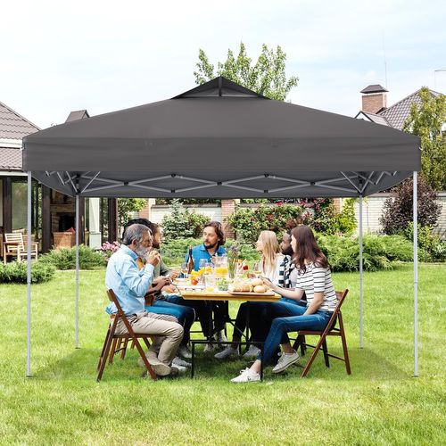 Tonnelle De Jardin Pop-up 295 X 295 Cm, Tente Réception Pliant Avec Verrouillage Central (gris)