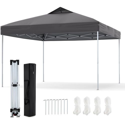 Tonnelle De Jardin Pop-up 295 X 295 Cm, Tente Réception Pliant Avec Verrouillage Central (gris)