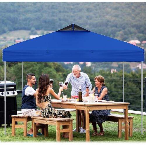 Tonnelle De Jardin Pop-up 295 X 295 Cm, Tente Réception Pliant Avec Verrouillage Central (bleu)