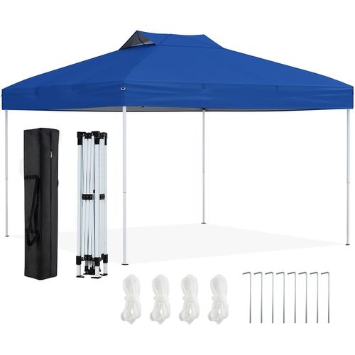 Tonnelle De Jardin Pop-up 295 X 295 Cm, Tente Réception Pliant Avec Verrouillage Central (bleu)