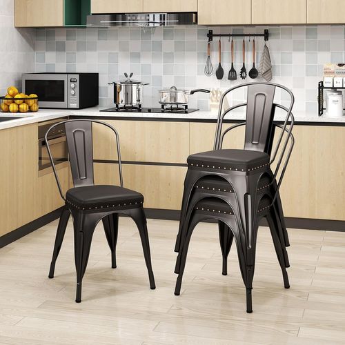 Empilable Industriel En Métal, 54.5 X 44 X 84 Cm Charge 120kg Pour Bistrot,gris