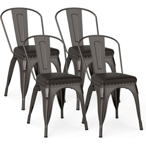 Empilable Industriel En Métal, 54.5 X 44 X 84 Cm Charge 120kg Pour Bistrot,gris