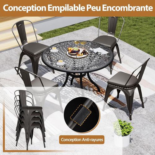 Empilable Industriel En Métal, 54.5 X 44 X 84 Cm Charge 120kg Pour Bistrot,gris