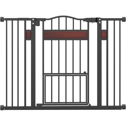 Barriere De Securite Chien, Ouverture 74-104 Cm, Fermeture et Verrouillage Automatique (noir)