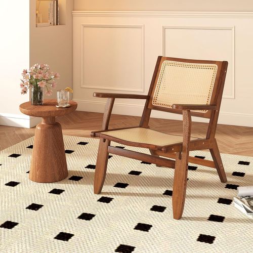 Chaise De Salle à Manger Avec Accoudoirs, Fauteuil En Rotin Bohème, Fauteuil Salon Moderne Du Milieu