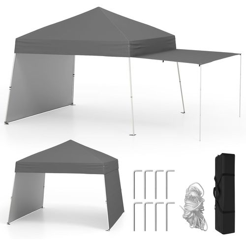 Tonnelle De Jardin Pop-up 430 X 280 Cm, Pliable Avec 8 Piquets 4 Cordes à Vent (gris)