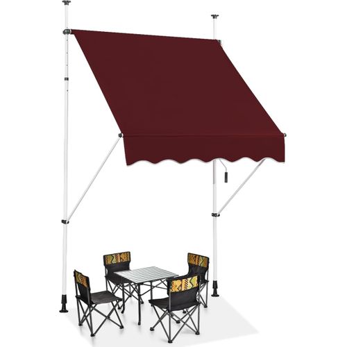 Store Banne Rétractable De 1,5 X 1,25m Avec Manivelle Hauteur Réglable 200-300cm (rouge)