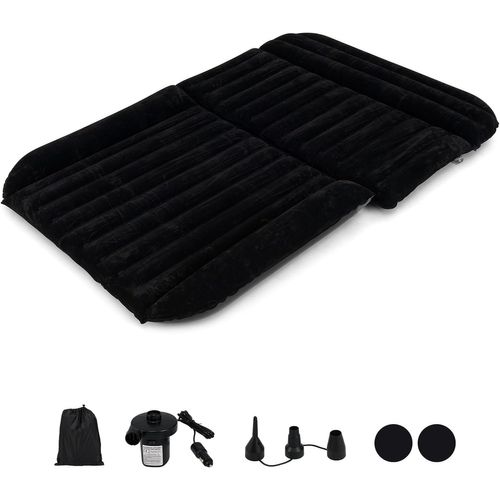 Matelas Gonflable Voiture Avec Pompe à Air et Flocage Double Face Et Sac De Transport (noir)