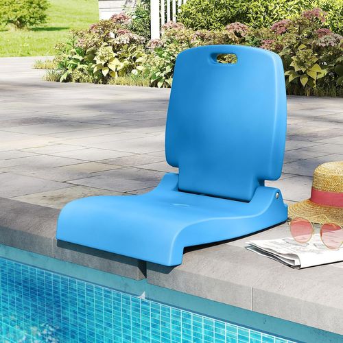 Chaise De Bord De Piscine Avec Poignée, Chaise Pliante En Pe, 56 X 47 X 52 Cm (bleu)