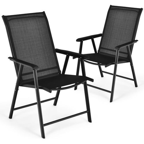 Lot De 2 Chaise De Jardin Exterieur, Fauteuil De Jardin (54 × 52 × 94 Cm, Noir,2)