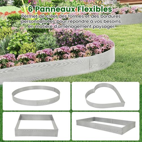 Jardinière Surélevée En Métal Galvanisé 6 Pièces De 600 Cm, Jardinière à Creuser,bandes De 110x20cm