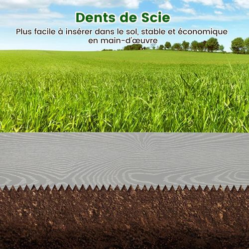 Jardinière Surélevée En Métal Galvanisé 6 Pièces De 600 Cm, Jardinière à Creuser,bandes De 110x22cm