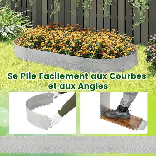 Jardinière Surélevée En Métal Galvanisé 6 Pièces De 600 Cm, Jardinière à Creuser,bandes De 110x22cm