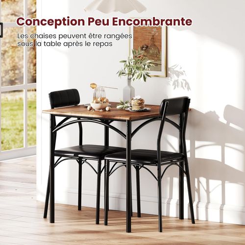 Table Cuisine Avec Chaise Rembourée,table Carrée Pour Coin, Petit-déjeuner, Salle à Manger
