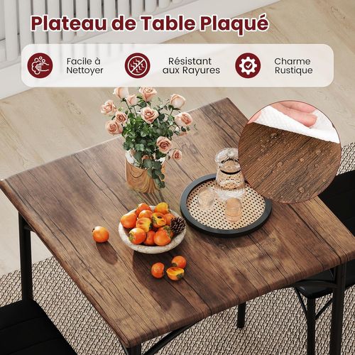 Table Cuisine Avec Chaise Rembourée,table Carrée Pour Coin, Petit-déjeuner, Salle à Manger