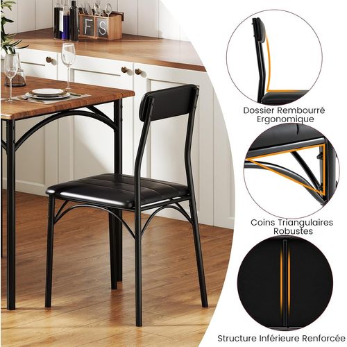 Table Cuisine Avec Chaise Rembourée,table Carrée Pour Coin, Petit-déjeuner, Salle à Manger