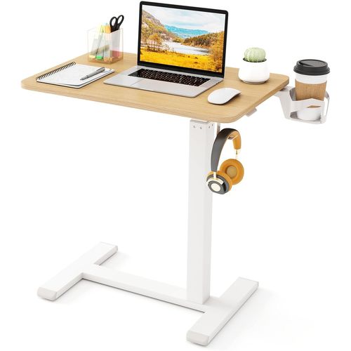 Table De Lit Pour Ordinateur Portable, Table Roulante Pour Lit, Bureau Pneumatique Réglable(naturel)